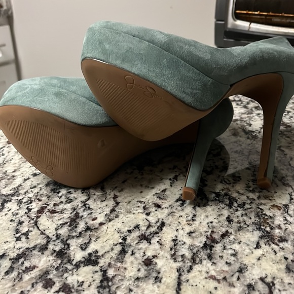 Blue suede Platform Heels - Picture 3 of 3